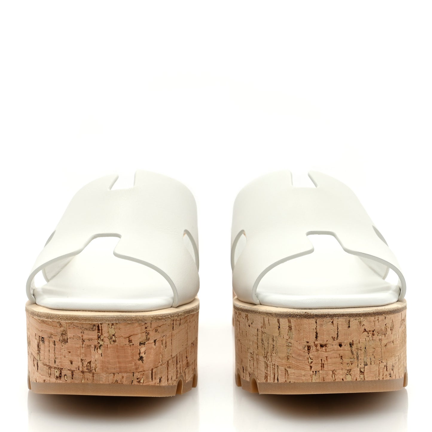 Calfskin Cork Eze 30 Sandals 40 White