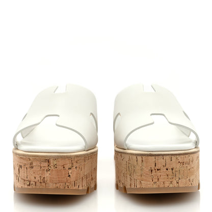 Hermes Calfskin Cork Eze 30 Sandals 40 White 3 of 8