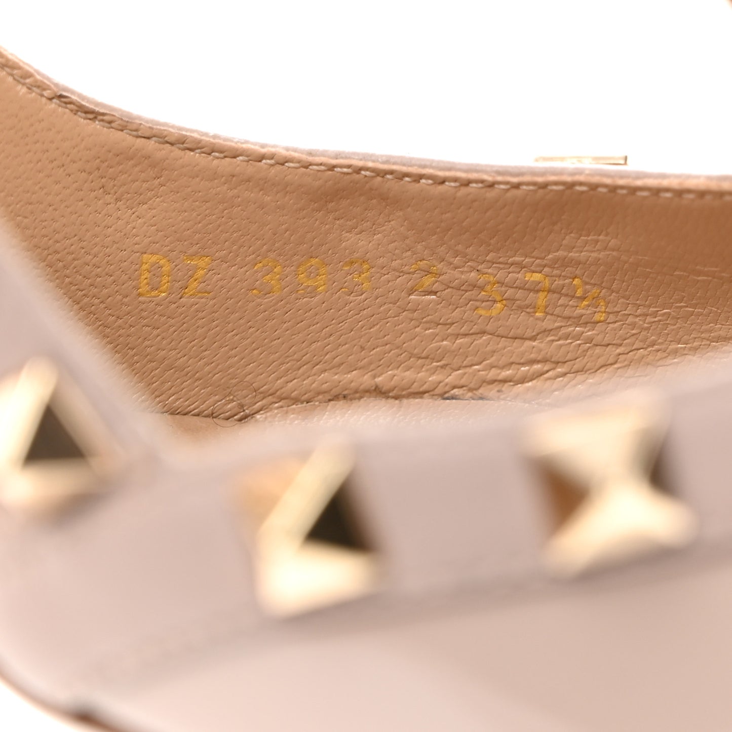 Patent Nappa Rockstud Ankle Strap 100mm Pumps 37.5 Poudre