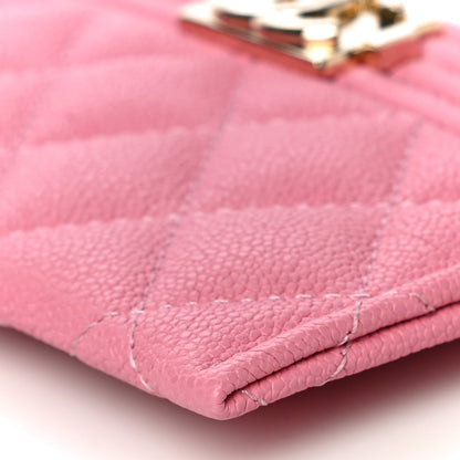 Chanel Caviar Quilted Boy Card Holder Pink 10 of 11