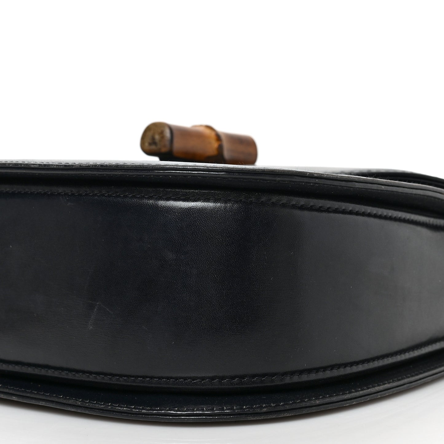 Calfskin Bamboo Top Handle Bag Black