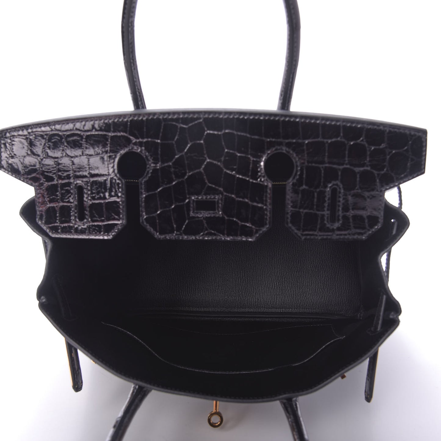 Taurillon Novillo Shiny Niloticus Crocodile Birkin Touch 30 Black