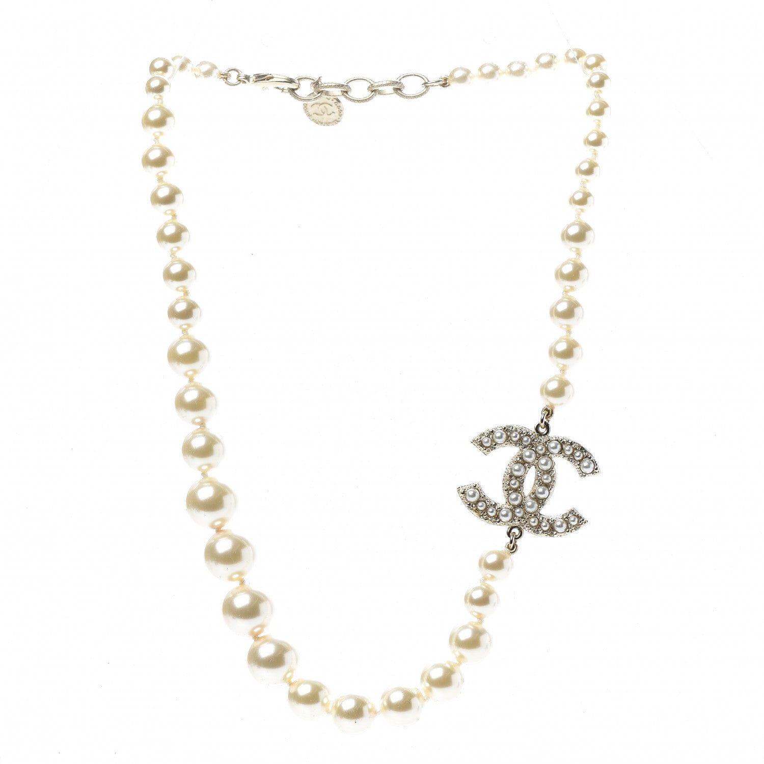 Chanel Pearl CC 100th Anniversary Necklace Light Gold 3 of 6