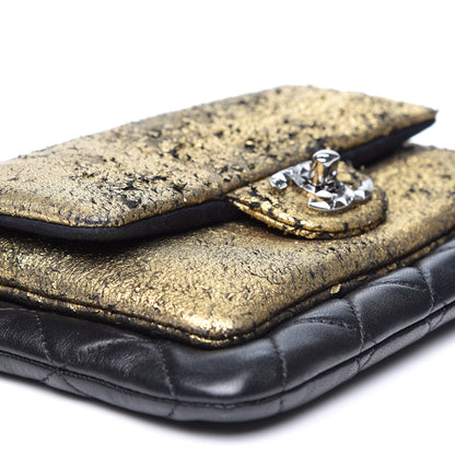 Chanel Lambskin Mineral Nights Wristlet Gold Black 6 of 11