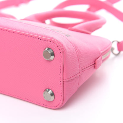 Balenciaga Signature Grained Calfskin Logo XXS Ville Top Handle Bag Rose Bubblegum Black 9 of 9