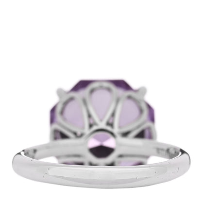 Tiffany Sterling Silver Amethyst Sparklers Octagonal Cocktail Ring 54 7 4 of 5