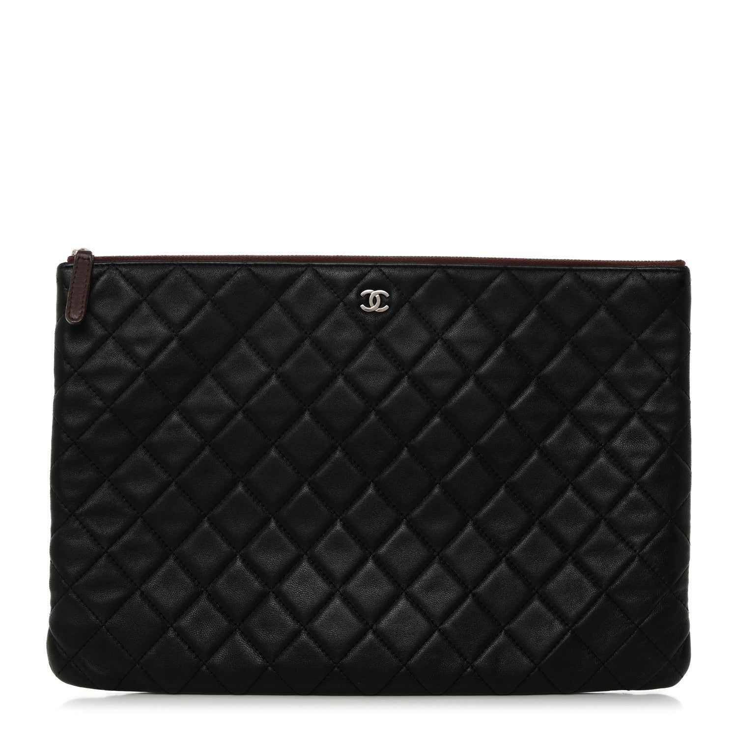 Chanel Lambskin Quilted Large Cosmetic Case Black 1 of 7