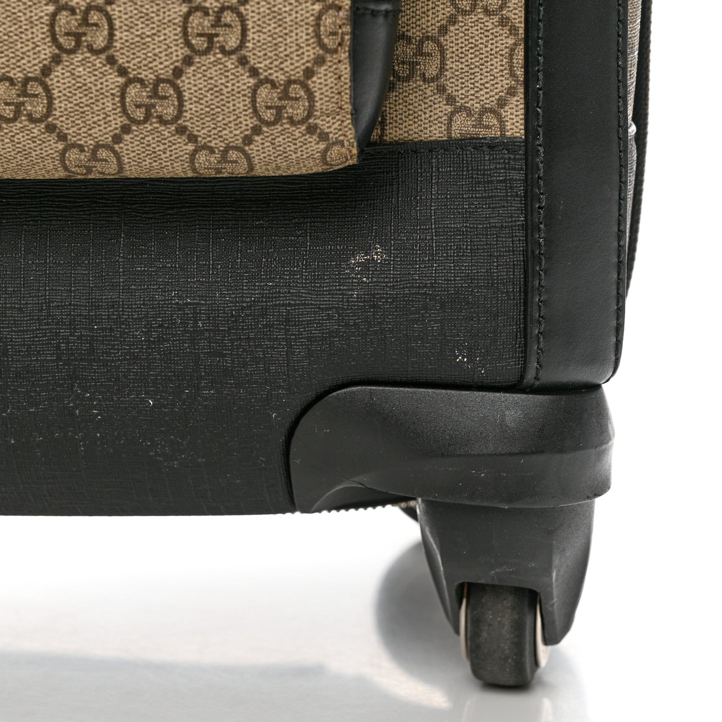 GG Supreme Monogram Four Wheel Suitcase Black