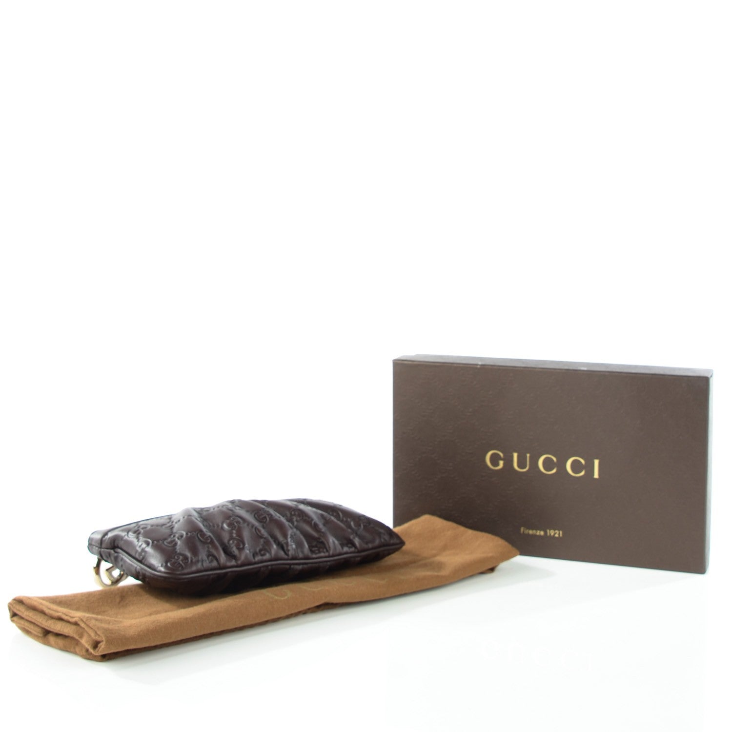 Gucci Guccissima Signature New Britt Wristlet Chocolate 4 of 7