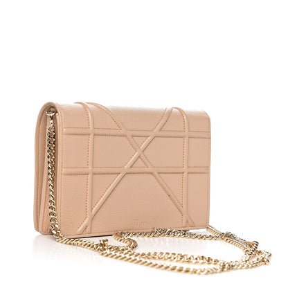 Christian Dior Grained Calfskin Diorama Wallet on Chain Pouch Nude 2 of 13