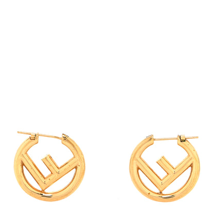 Fendi Metal FF Hoop Earrings Gold 1 of 5