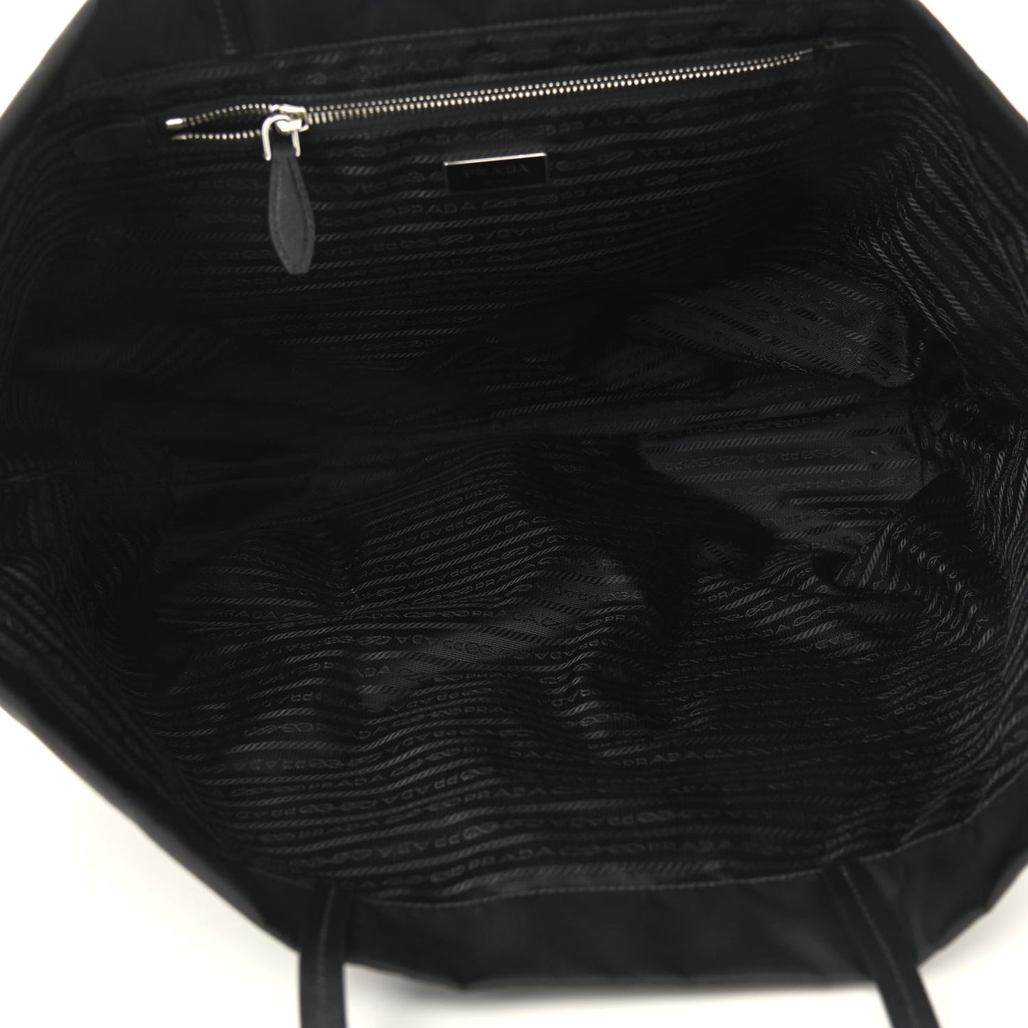 Tessuto Nylon Saffiano Shopping Tote Black