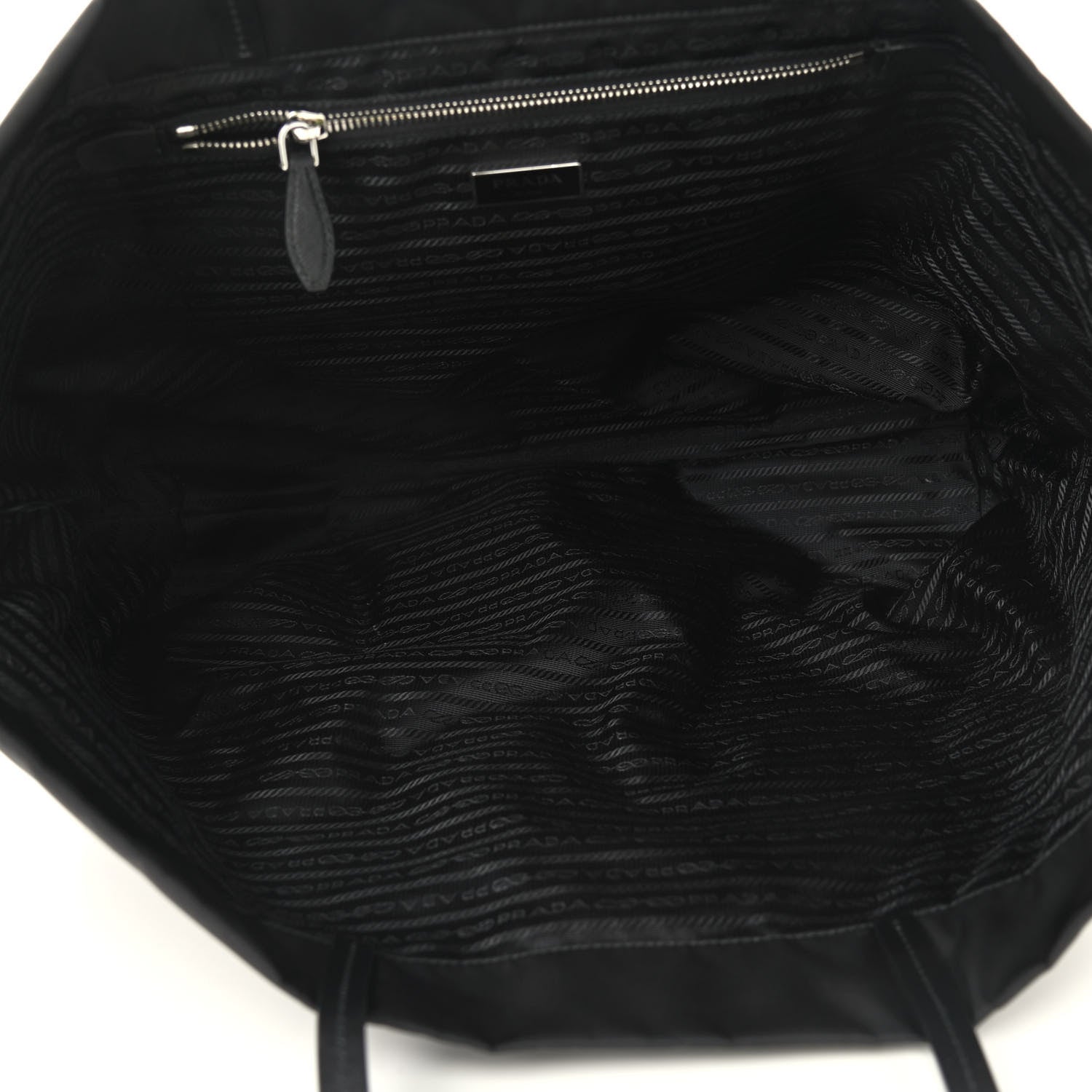 Prada Tessuto Nylon Saffiano Shopping Tote Black 5 of 9