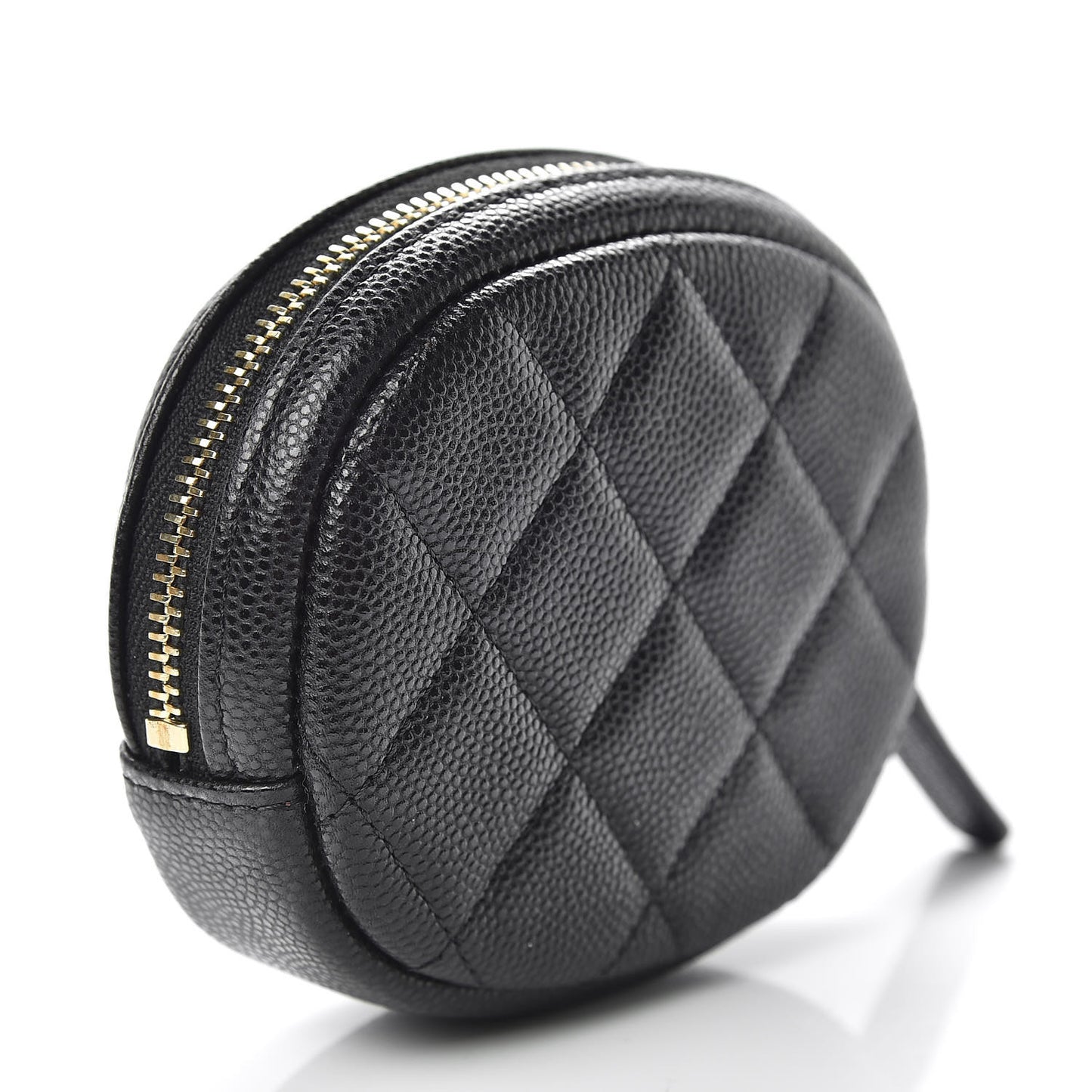 Caviar Quilted Zip Around Classic Coin Purse Black