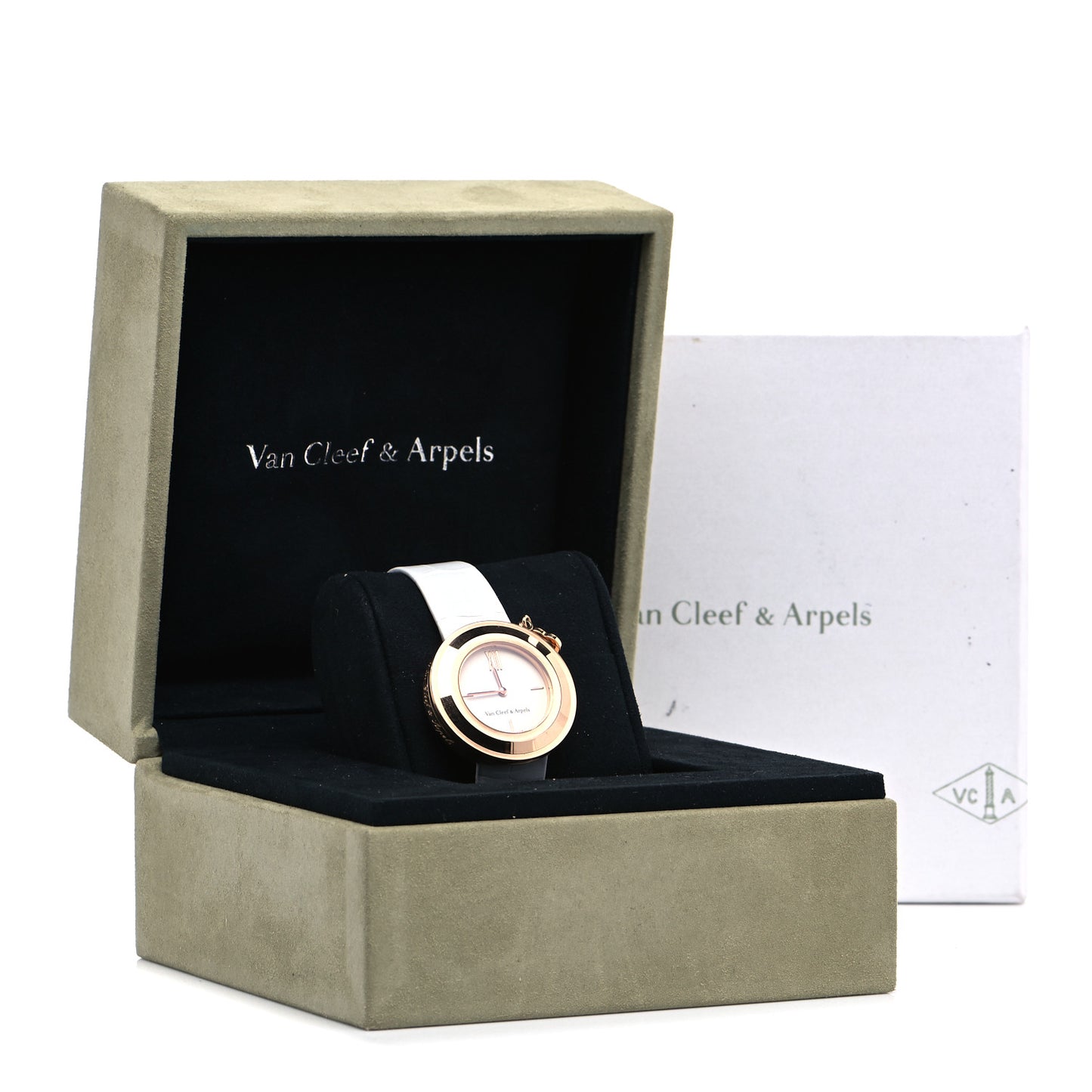 18K Rose Gold Alligator Diamond 32mm Charms Quartz Watch
