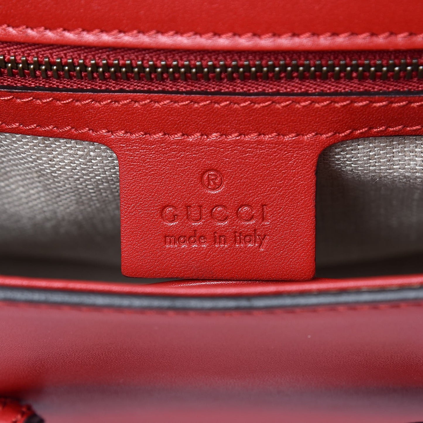 Ruinart Calfskin Medium Lady Web Shoulder Bag Hibiscus Red