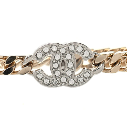Chanel Crystal Chain CC Choker Gold Silver 4 of 4