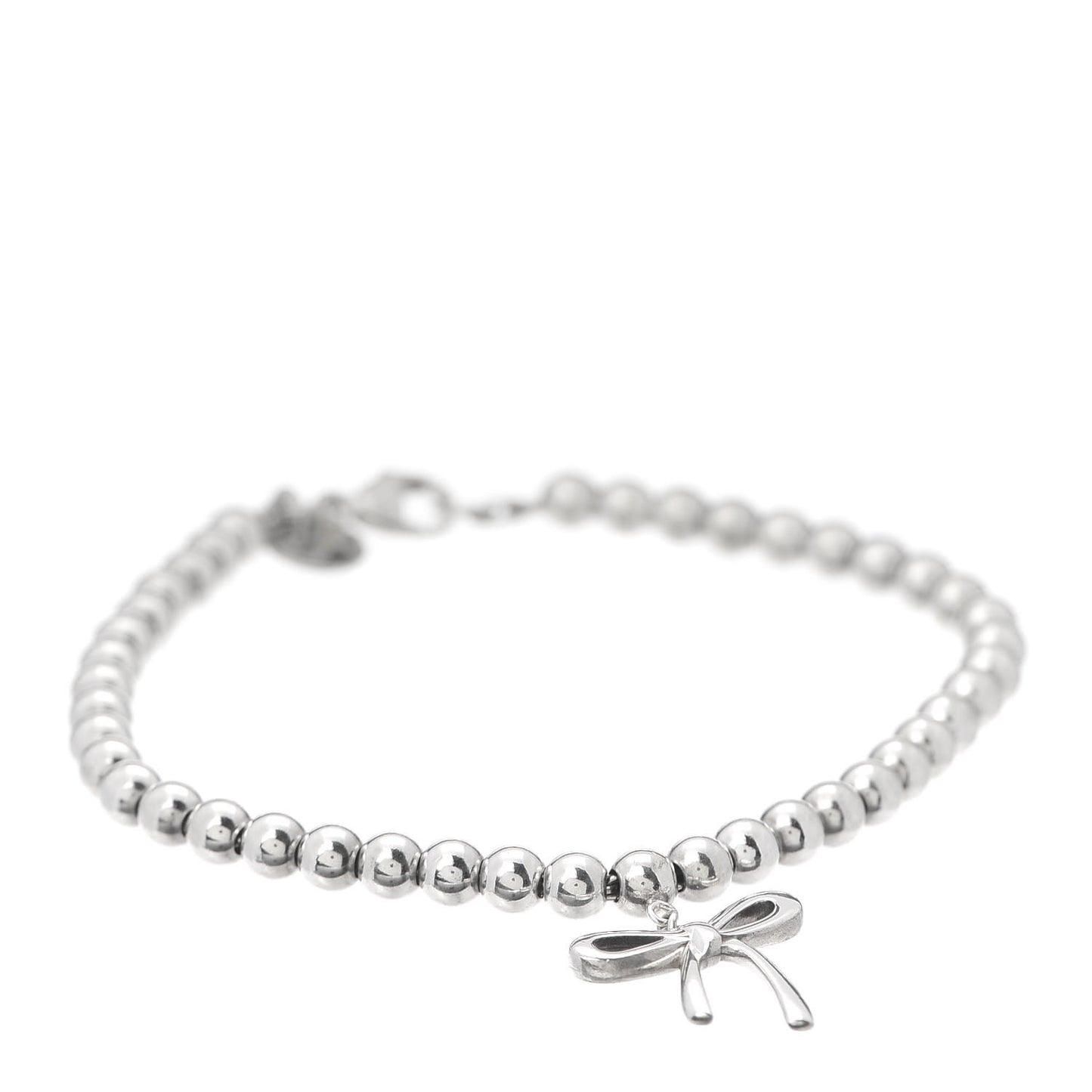 Sterling Silver 4mm Bow Bead Bracelet