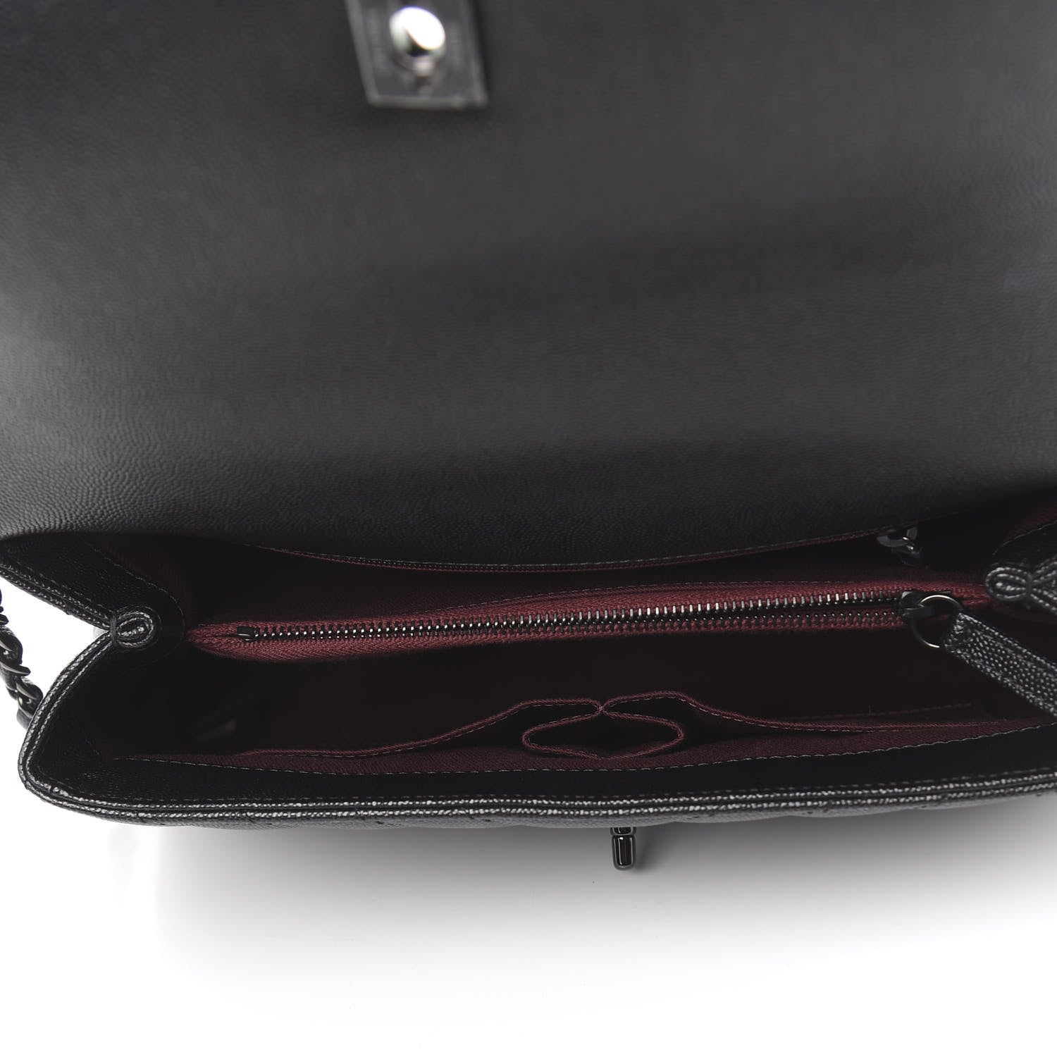 Chanel Caviar Chevron Quilted Small Coco Handle Flap So Black 6 of 12