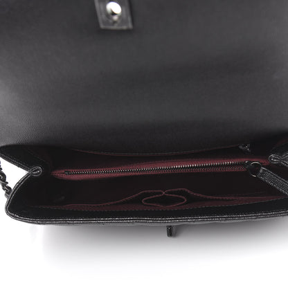 Chanel Caviar Chevron Quilted Small Coco Handle Flap So Black 6 of 12
