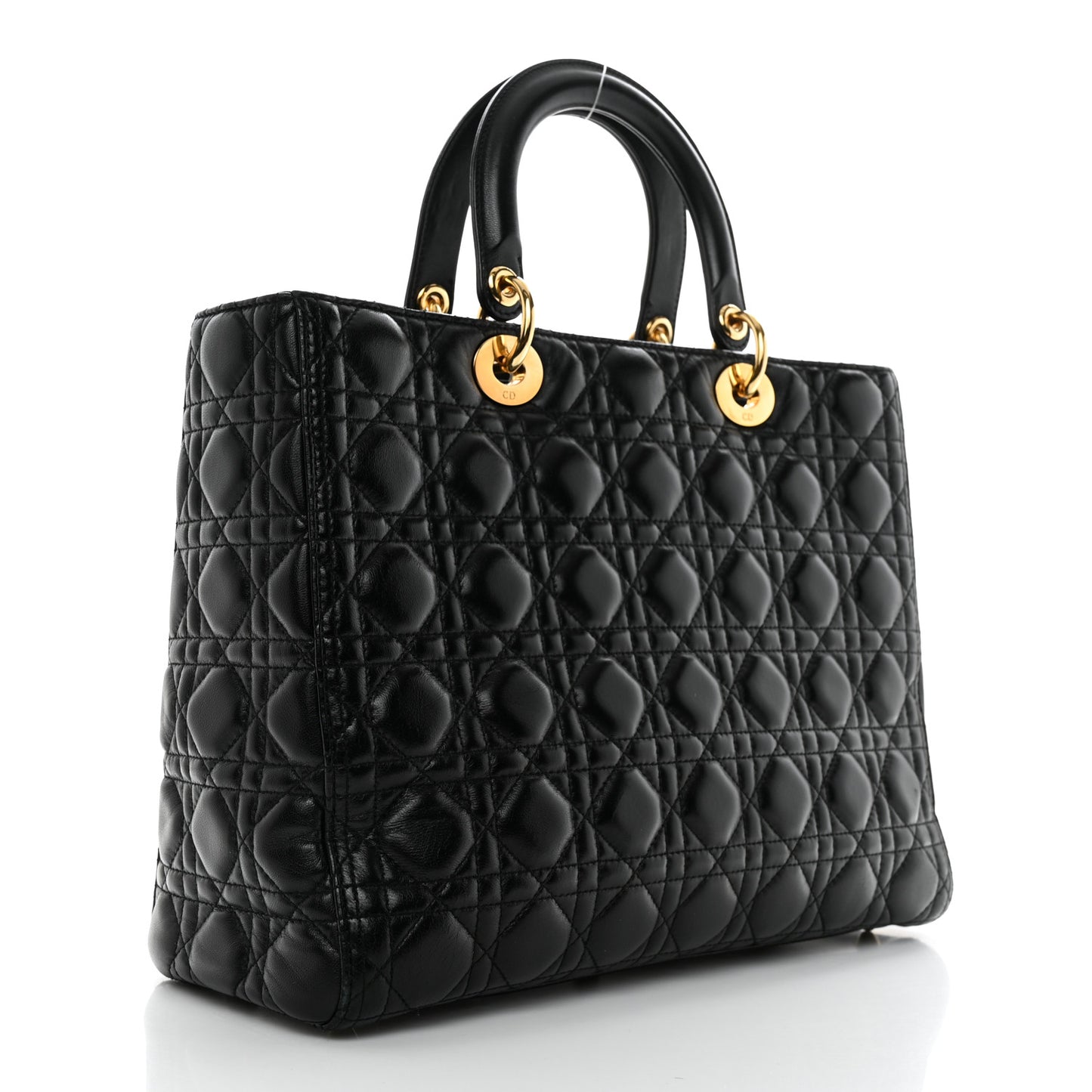Lambskin Cannage Large Lady Dior Black
