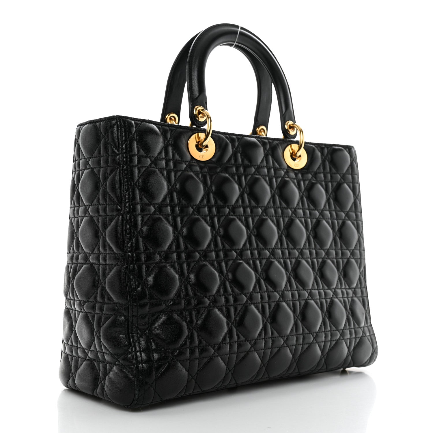 Christian Dior Lambskin Cannage Large Lady Dior Black 3 of 13