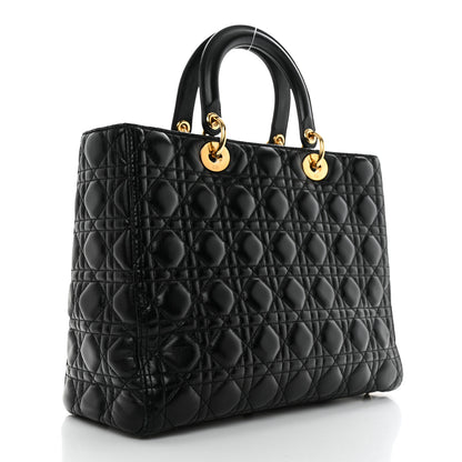 Christian Dior Lambskin Cannage Large Lady Dior Black 3 of 13
