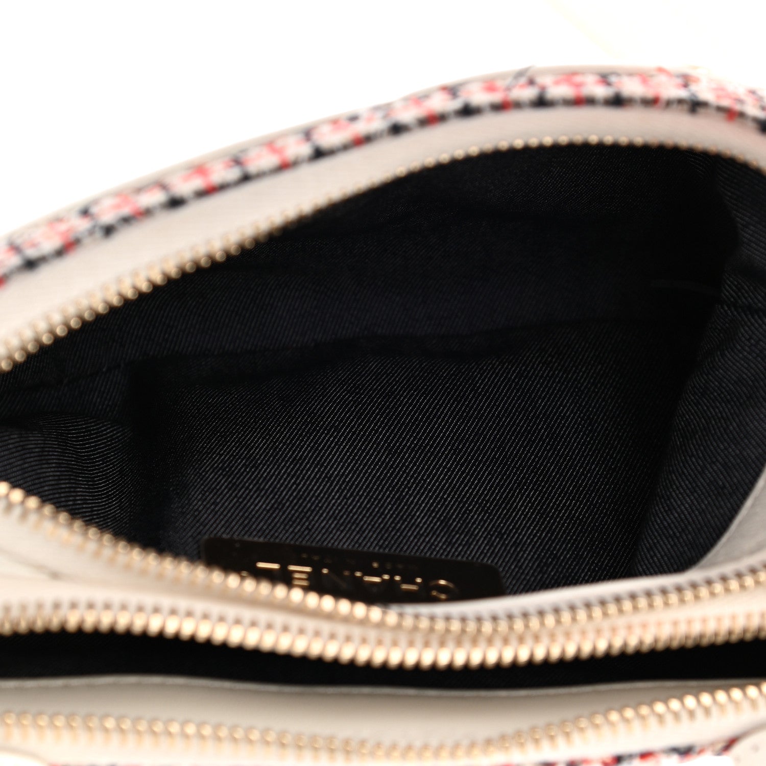 Chanel Tweed CC Mania Waist Belt Bag Black Red White 6 of 14