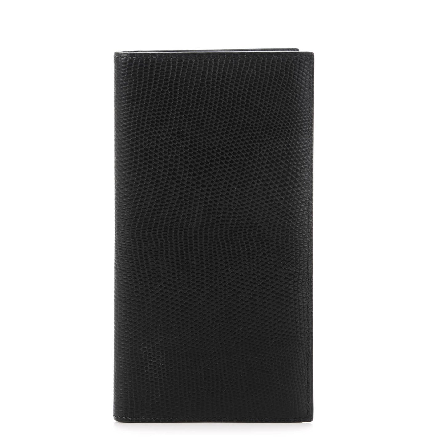 Lizard Niloticus MC2 Fleming Checkbook Holder Wallet Black