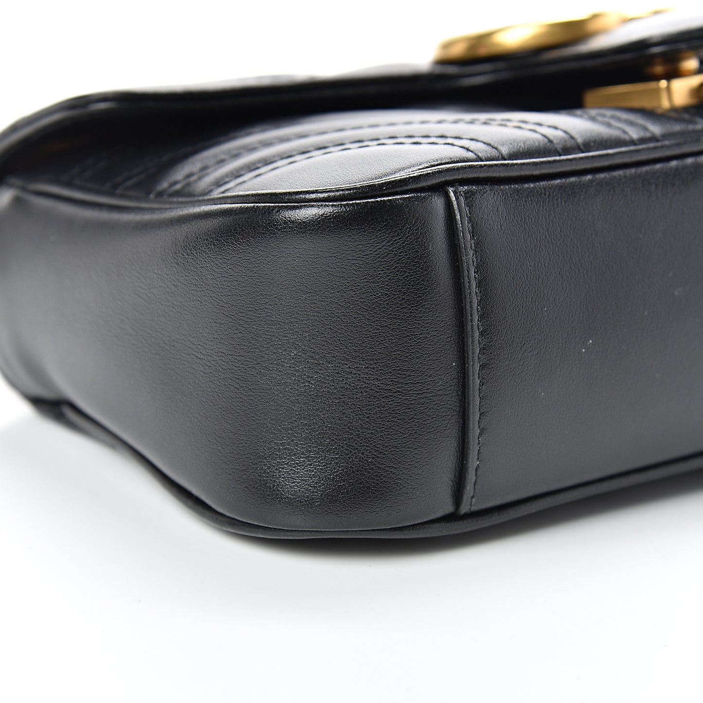 Calfskin Matelasse Mini GG Marmont Shoulder Bag Black