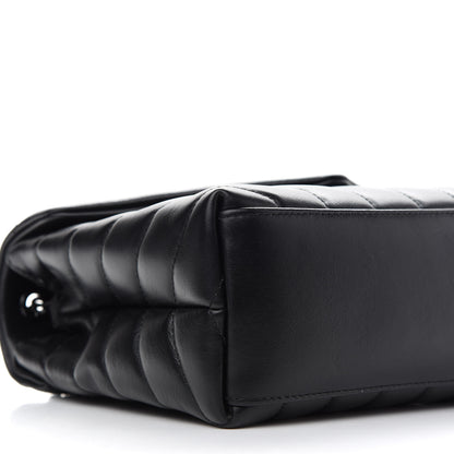 Saint Laurent Calfskin Y Quilted Monogram Small Loulou Chain Satchel Black 8 of 9