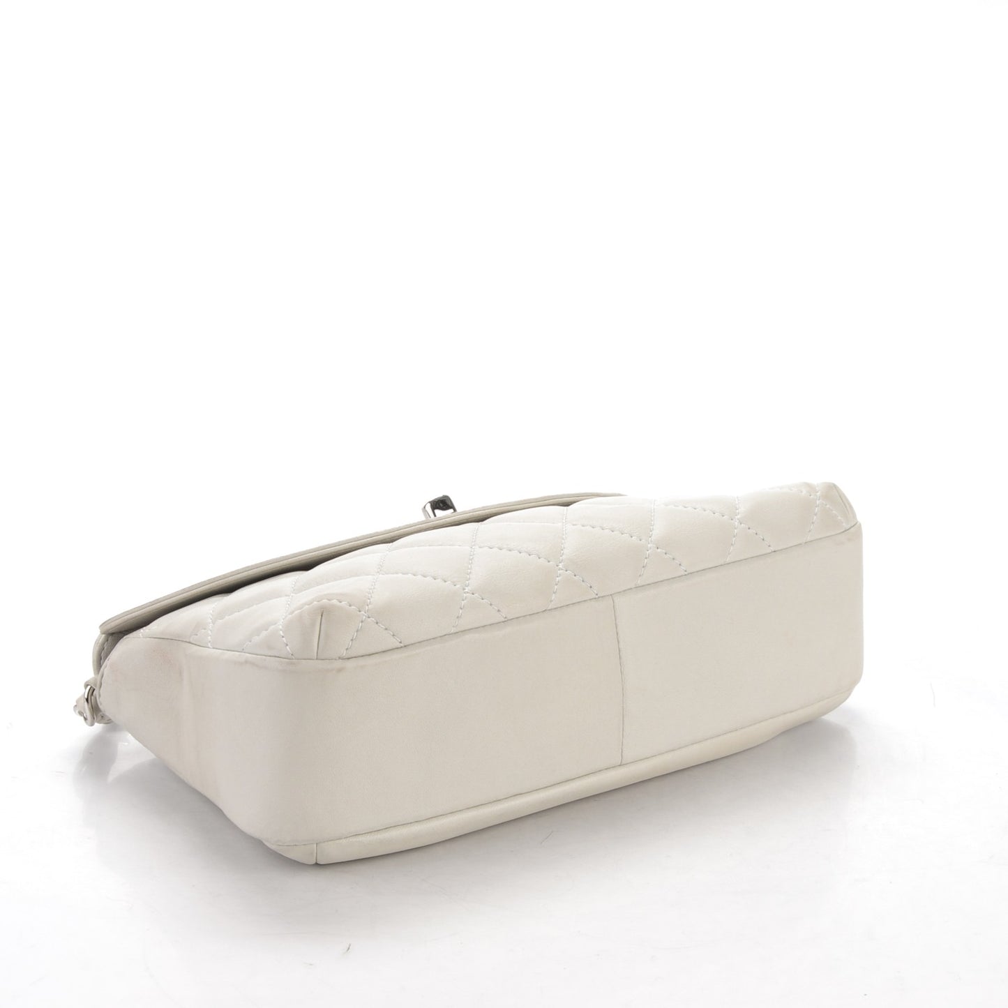 Lambskin Quilted CC Flap White