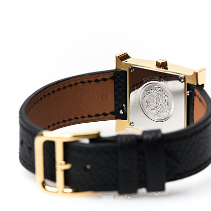 Hermes Stainless Steel Epsom 21mm Heure H Hour Quartz Watch Noir 5 of 7