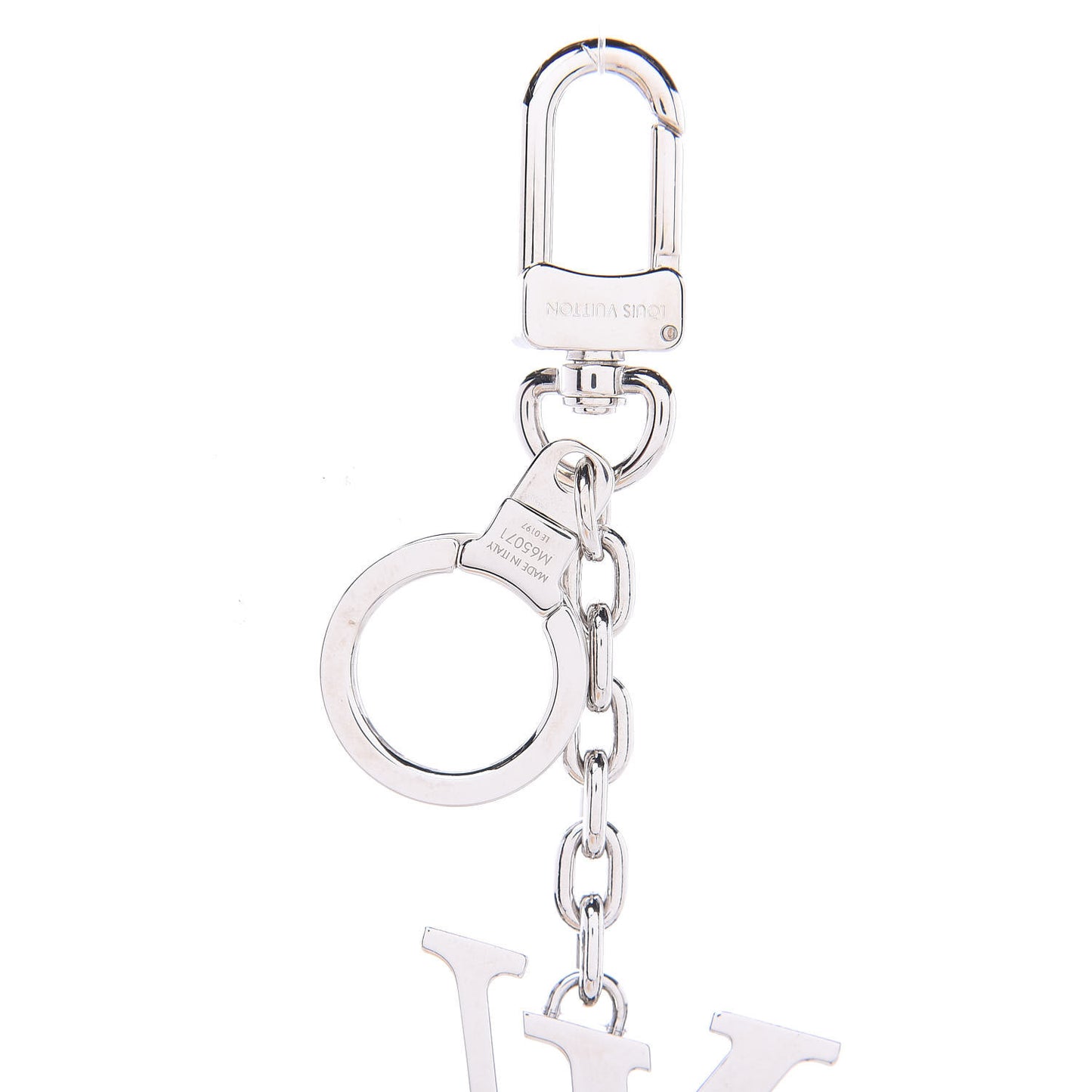 LV Facettes Bag Charm Key Holder Silver