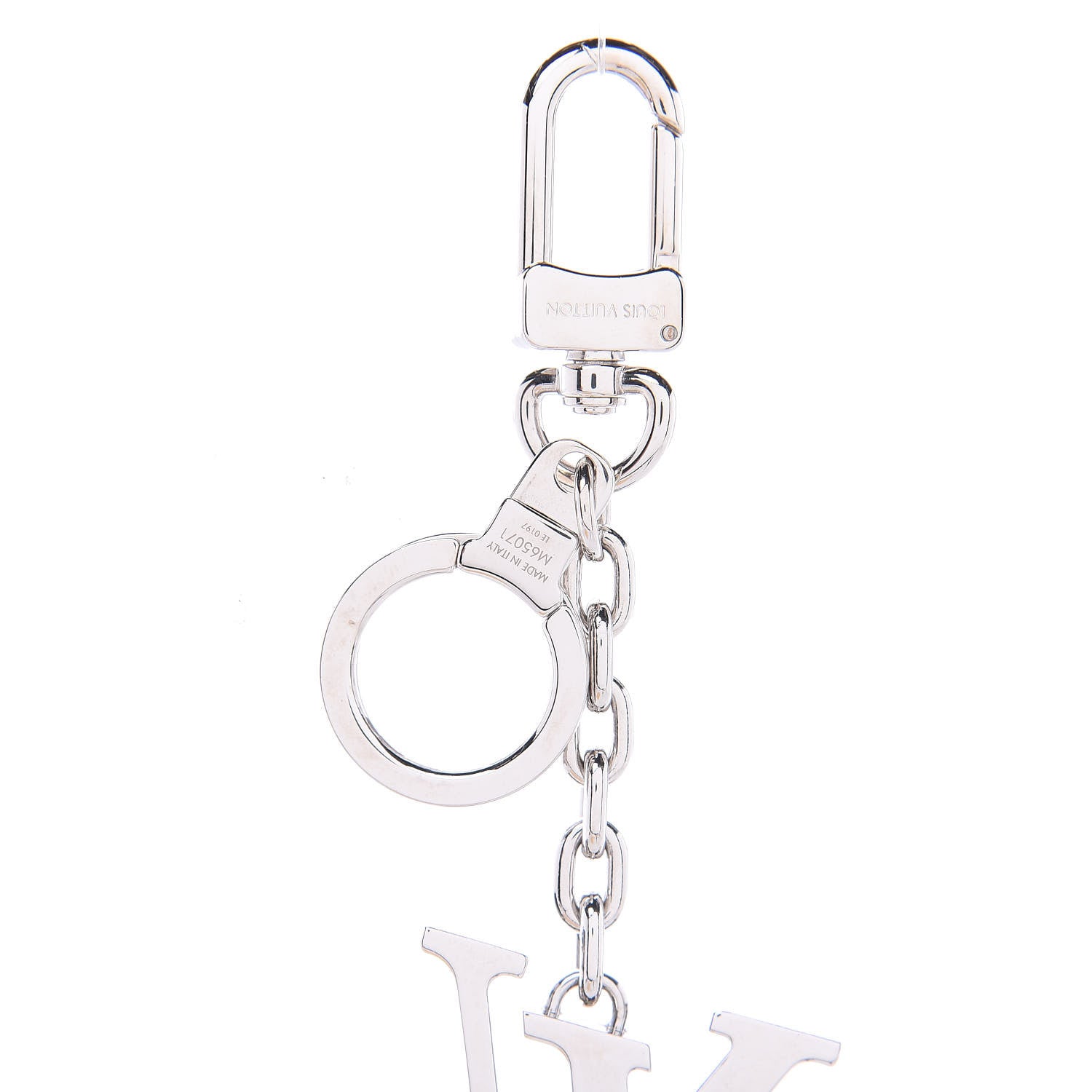 Louis Vuitton LV Facettes Bag Charm Key Holder Silver 3 of 3