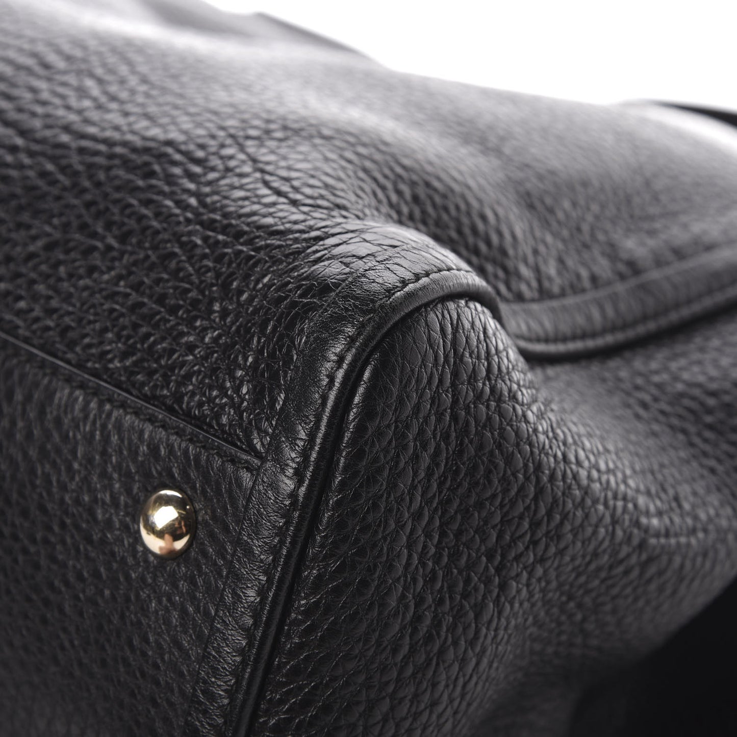 Pebbled Calfskin Medium Soho Shoulder Bag Black