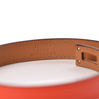 Hermes Epsom Kelly Double Tour Bracelet XS Orange Poppy 5 of 6