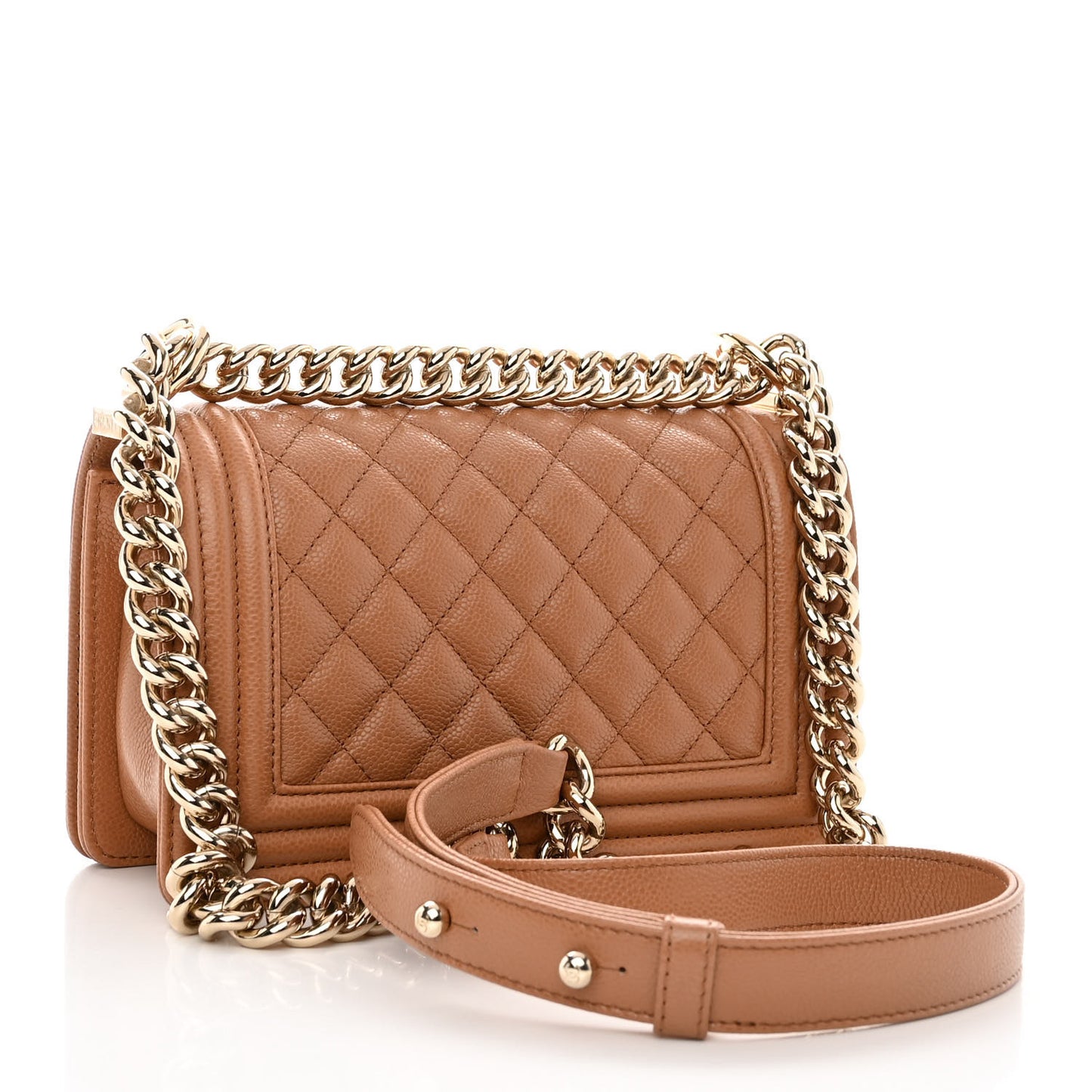Caviar Quilted Small Boy Flap Brown
