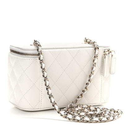 Chanel Caviar Quilted Small Vanity Case With Chain White 3 of 12