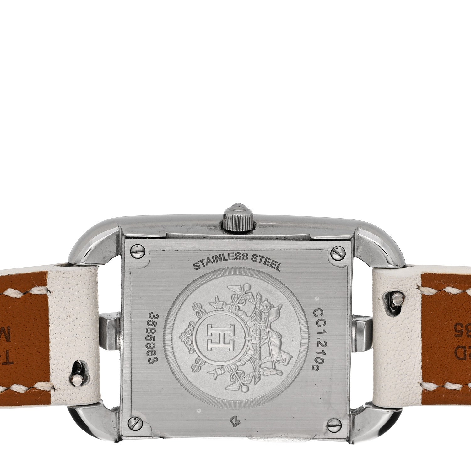 Hermes Stainless Steel Swift Diamond Mother of Pearl 23mm Cape Cod Quartz Watch Blanc 4 of 4