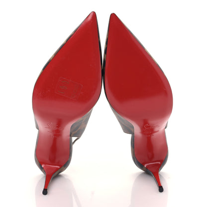 Christian Louboutin Calfskin Leopard Kate Slingback 85 Pumps 39.5 Brown 5 of 8