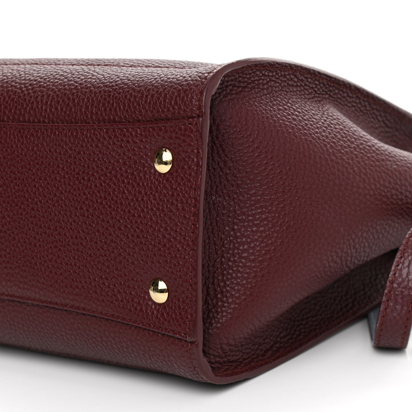 Hammered Calfskin Double Handle Small Amy Tote Red