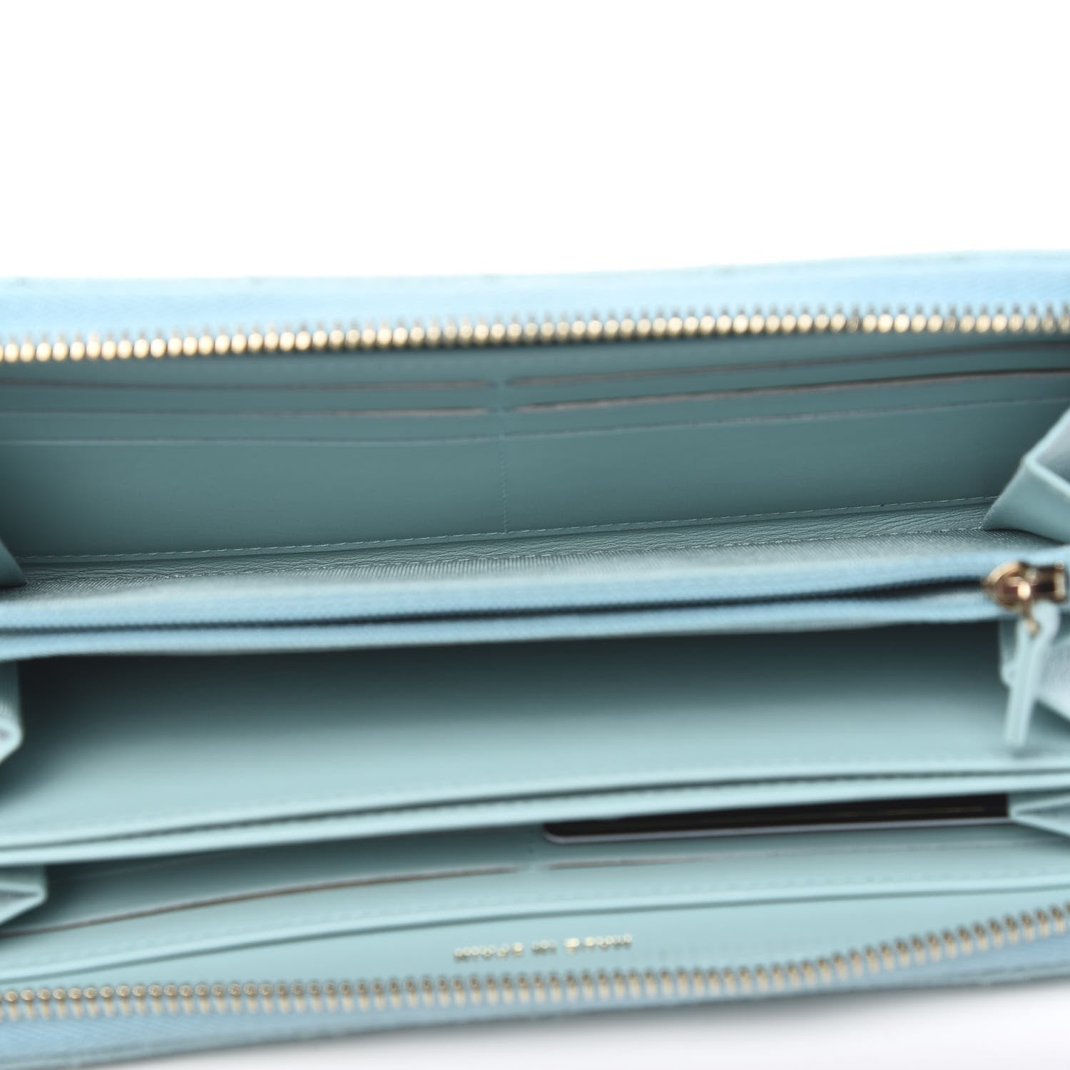 Chanel Caviar Quilted Large Gusset Zip Around Wallet Light Blue 4 of 9