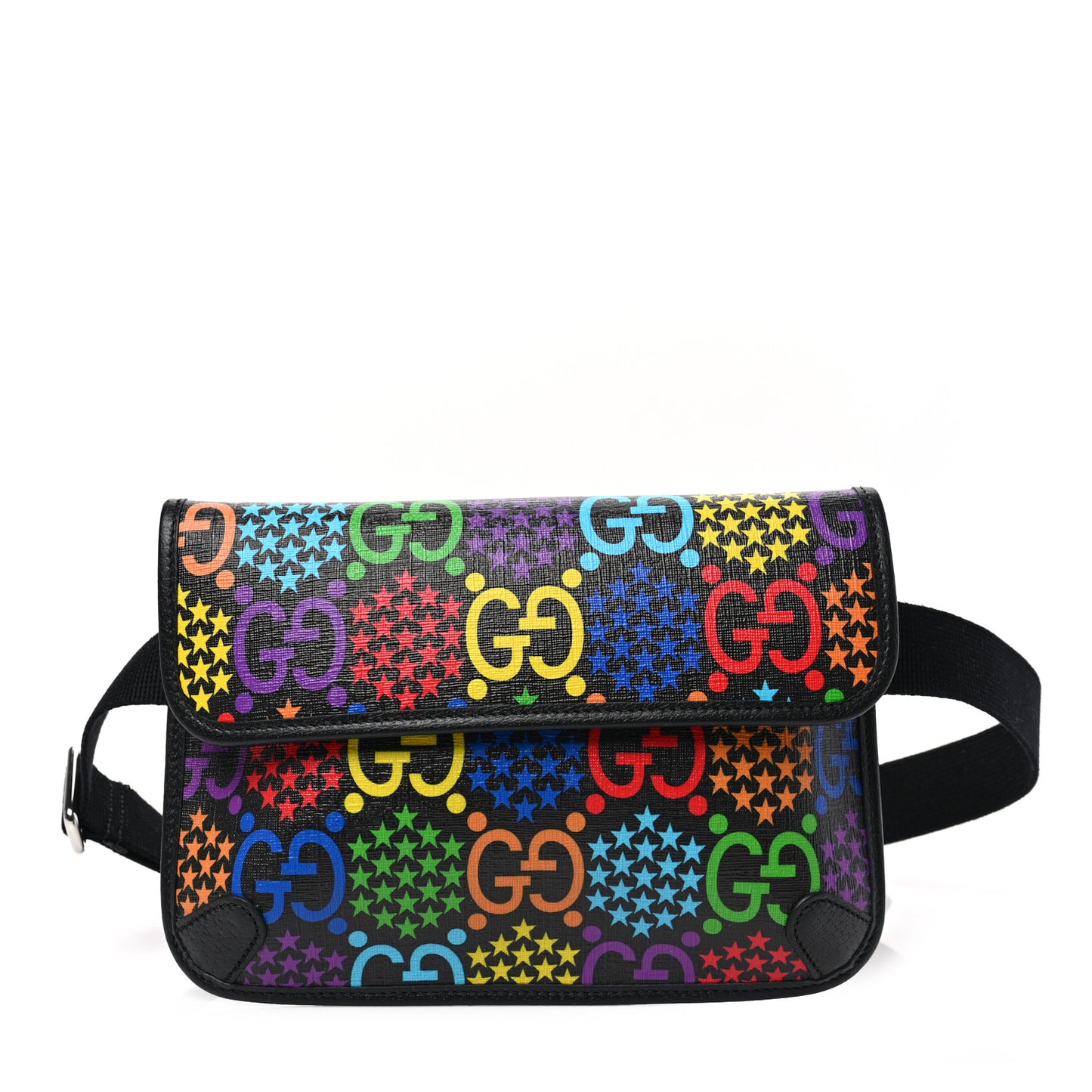 GG Supreme Monogram Psychedelic Slim Belt Bag Black