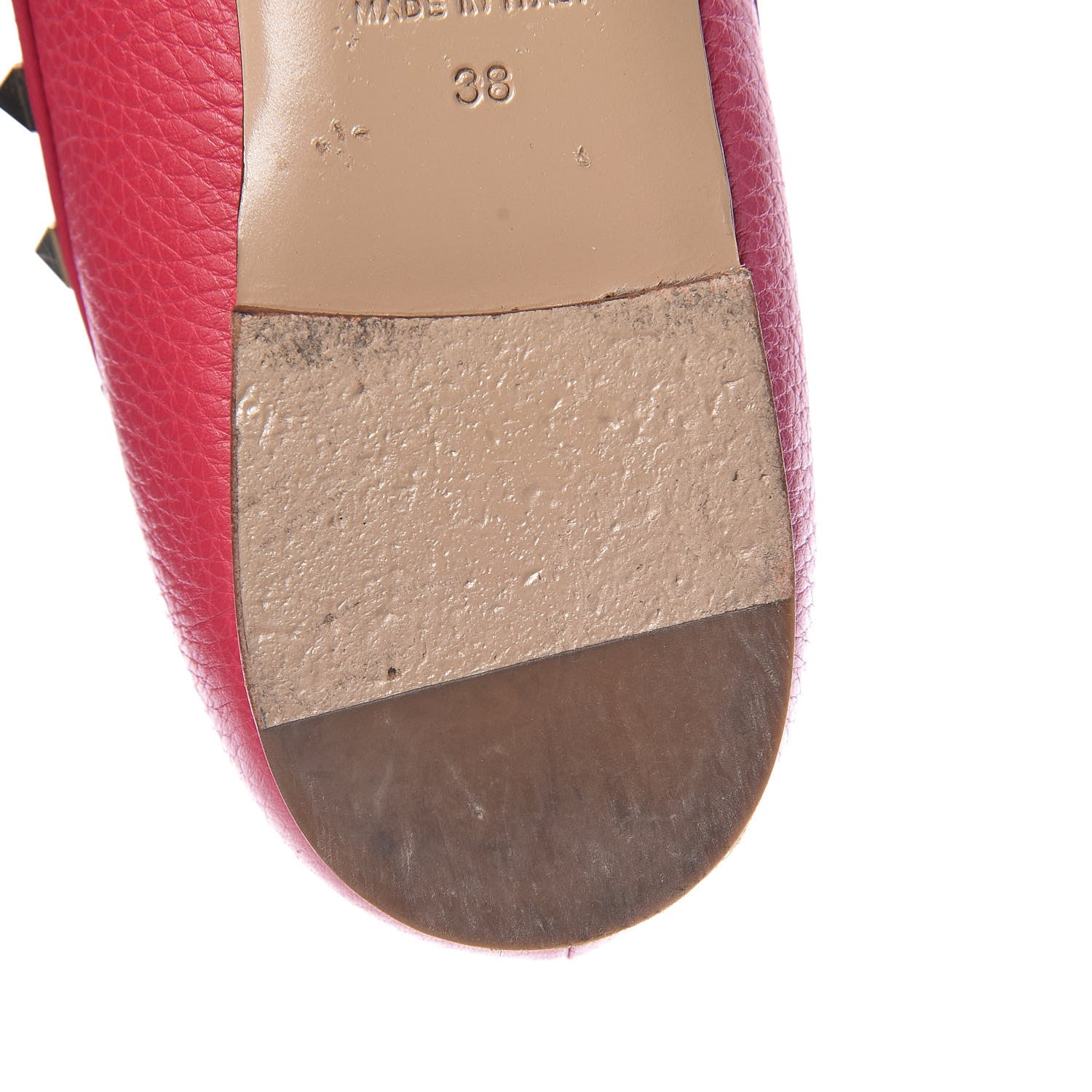 Valentino Garavani Pebbled Calfskin Rockstud Ballerina Flats 38 Deep Fuxia 14 of 14