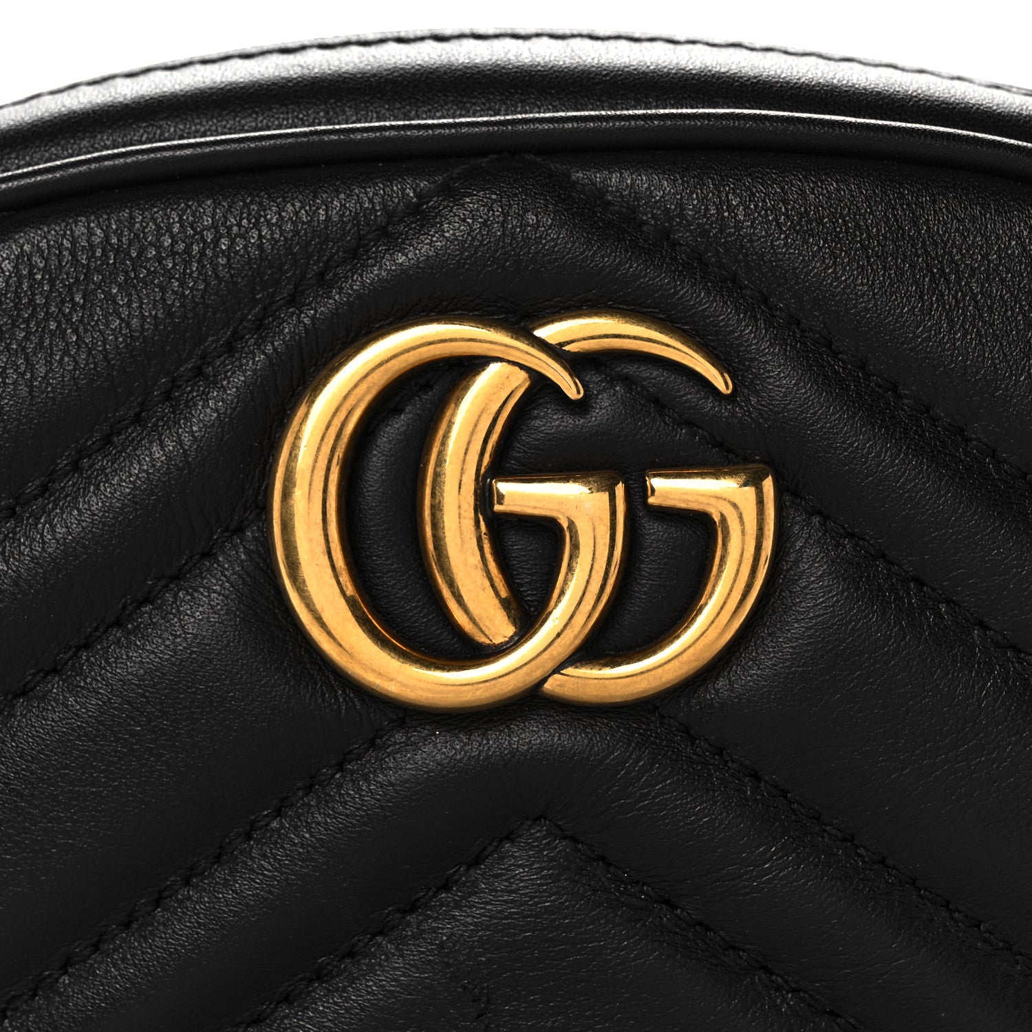 Gucci Calfskin Matelasse GG Marmont Belt Bag 95 38 Black 6 of 20