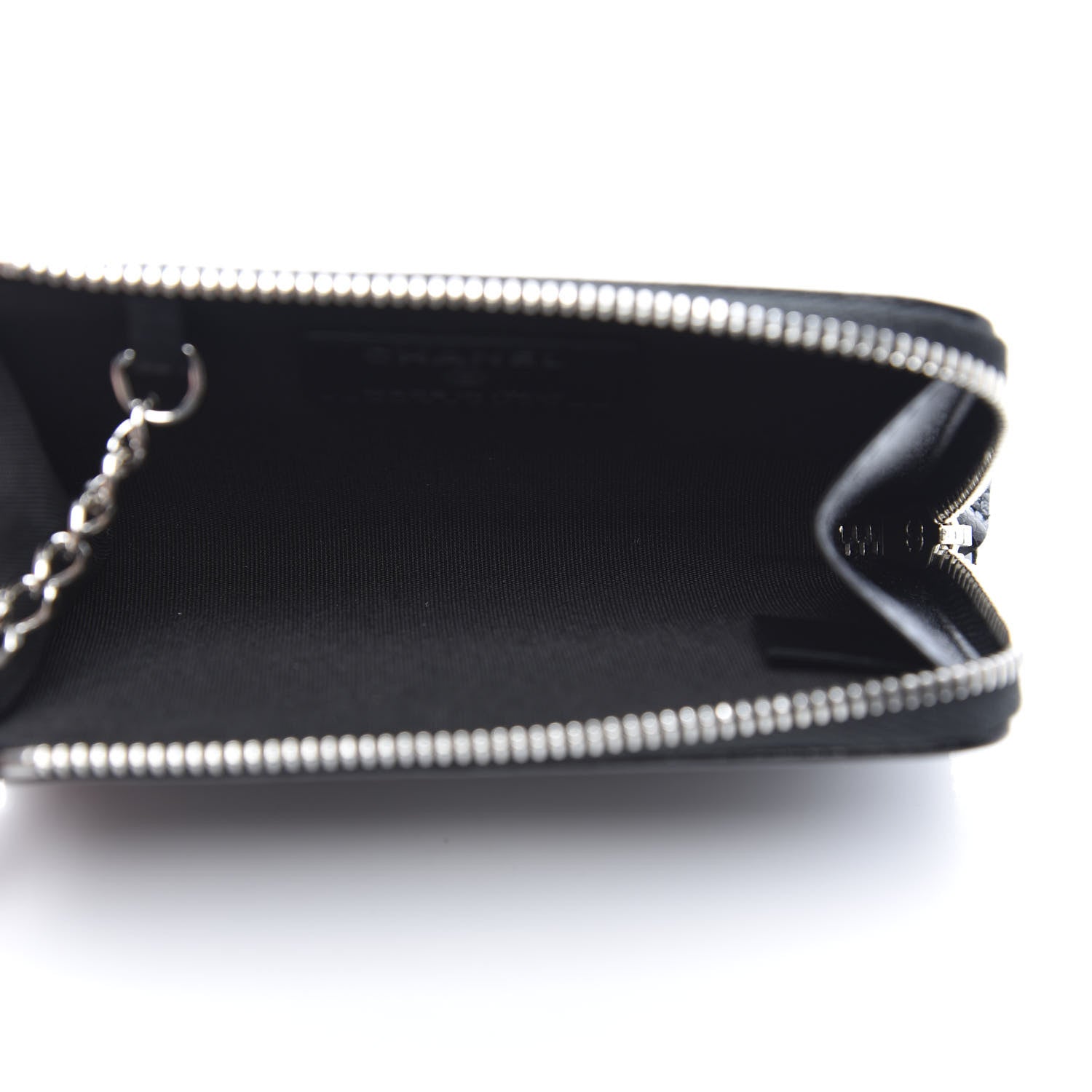 Chanel Caviar Camellia Embossed Key Holder Case Black 6 of 11