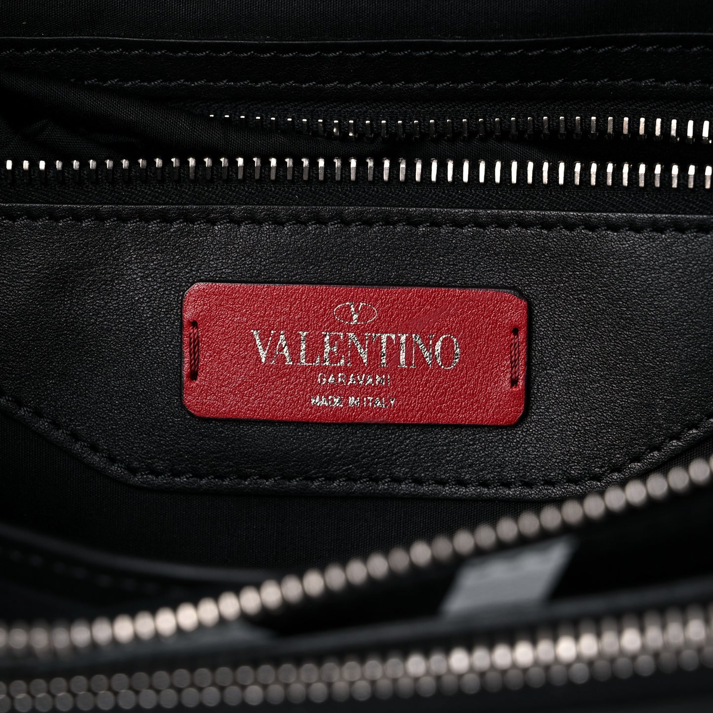 Calfskin Go Logo Belt Bag Black White