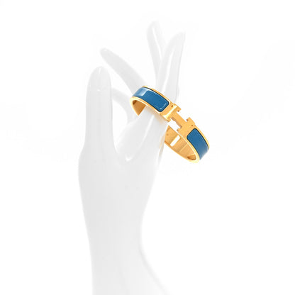 Hermes Enamel Narrow Clic Clac H Bracelet PM Bleu Jodhpur 2 of 5
