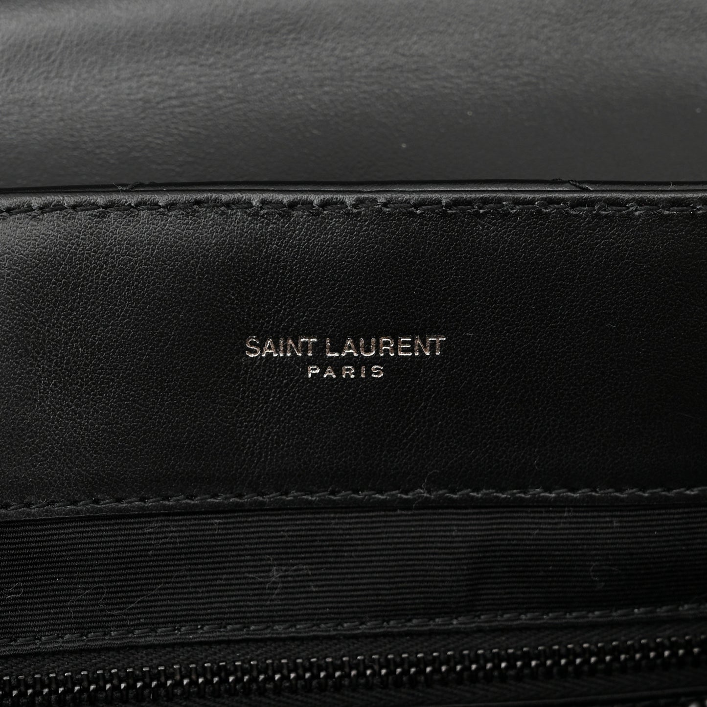 Calfskin Y Quilted Monogram Monochrome Large Loulou Chain Satchel Black